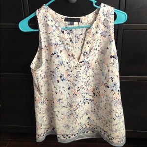 Blue/tan pastel colors tank top